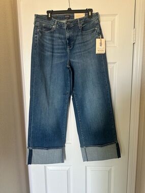 NYDJ Wide-Leg Cropped Jeans in Blue Wash size 12 NWT